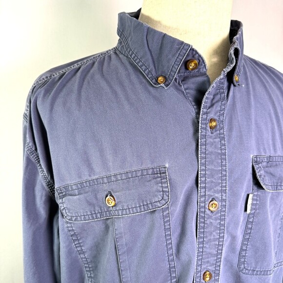 Carhartt Other - Carhartt Men's XL Relaxed Fit Work Shirt Blue Long Sleeve Heavyweight Cotton
